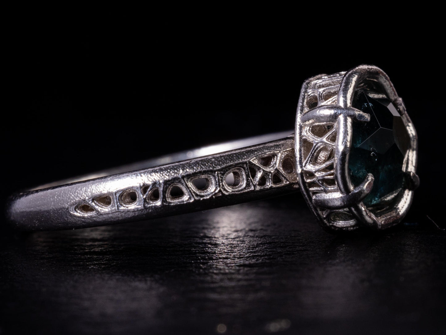 Montana Sapphire Ring – Teal Blue Sapphire in Sterling Silver – Size 7.5 – One of a Kind Artisan Ring 