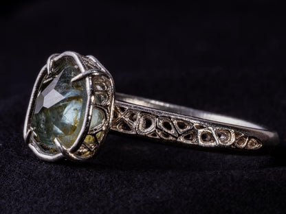 Montana Sapphire Ring Sterling Silver, Unheated Parti Blue Yellow Sapphire, Size 7.25, Handmade Rustic Ring 