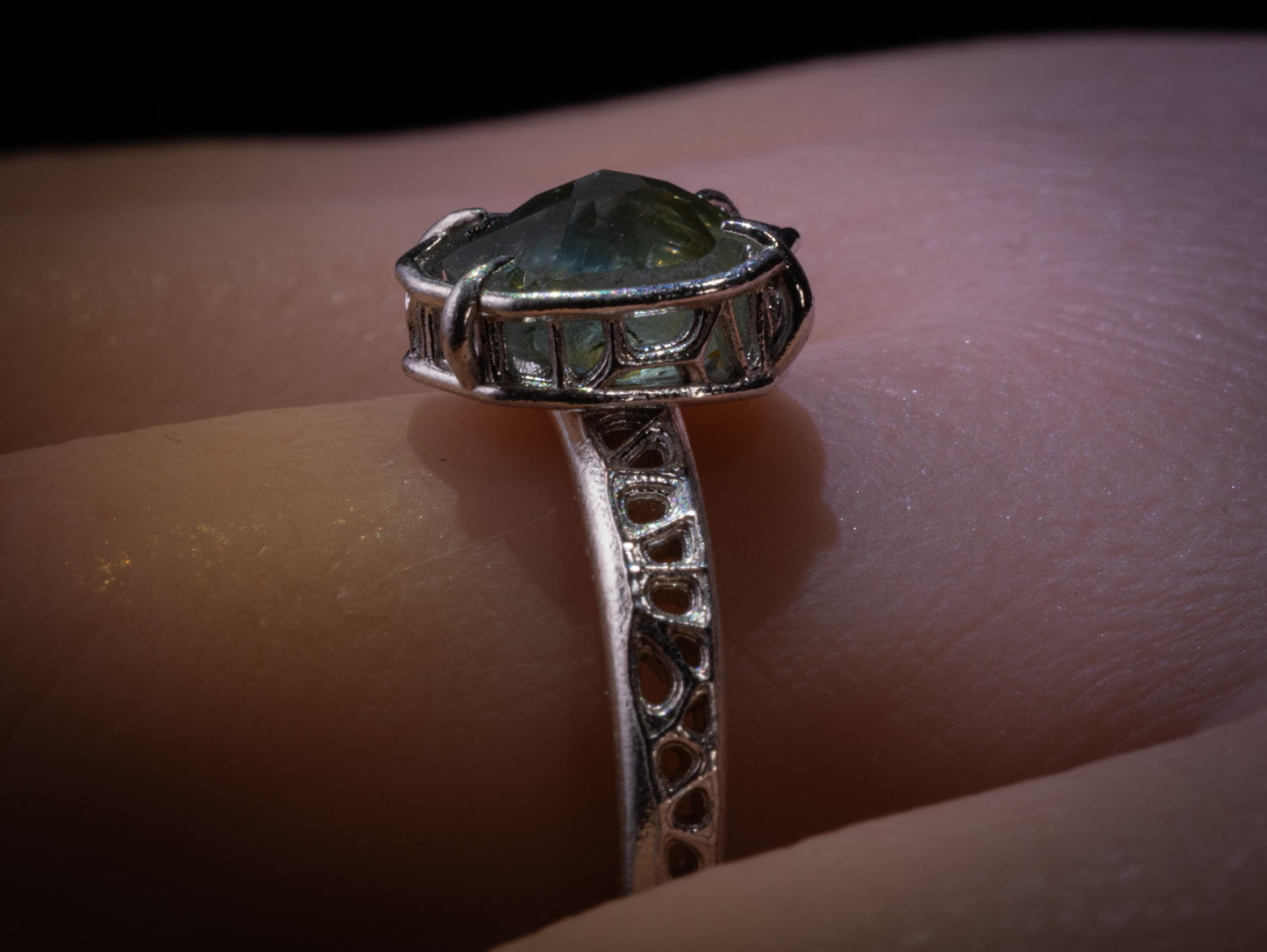Montana Sapphire Ring Sterling Silver, Unheated Parti Blue Yellow Sapphire, Size 7.25, Handmade Rustic Ring 