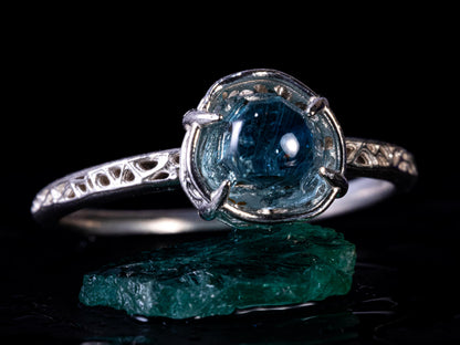 Hand Cut Montana Sapphire Ring in Sterling Silver 