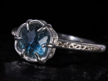Blue Montana Sapphire Ring in Sterling Silver 