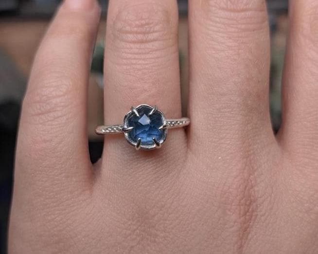 Blue Montana Sapphire Ring in Sterling Silver 