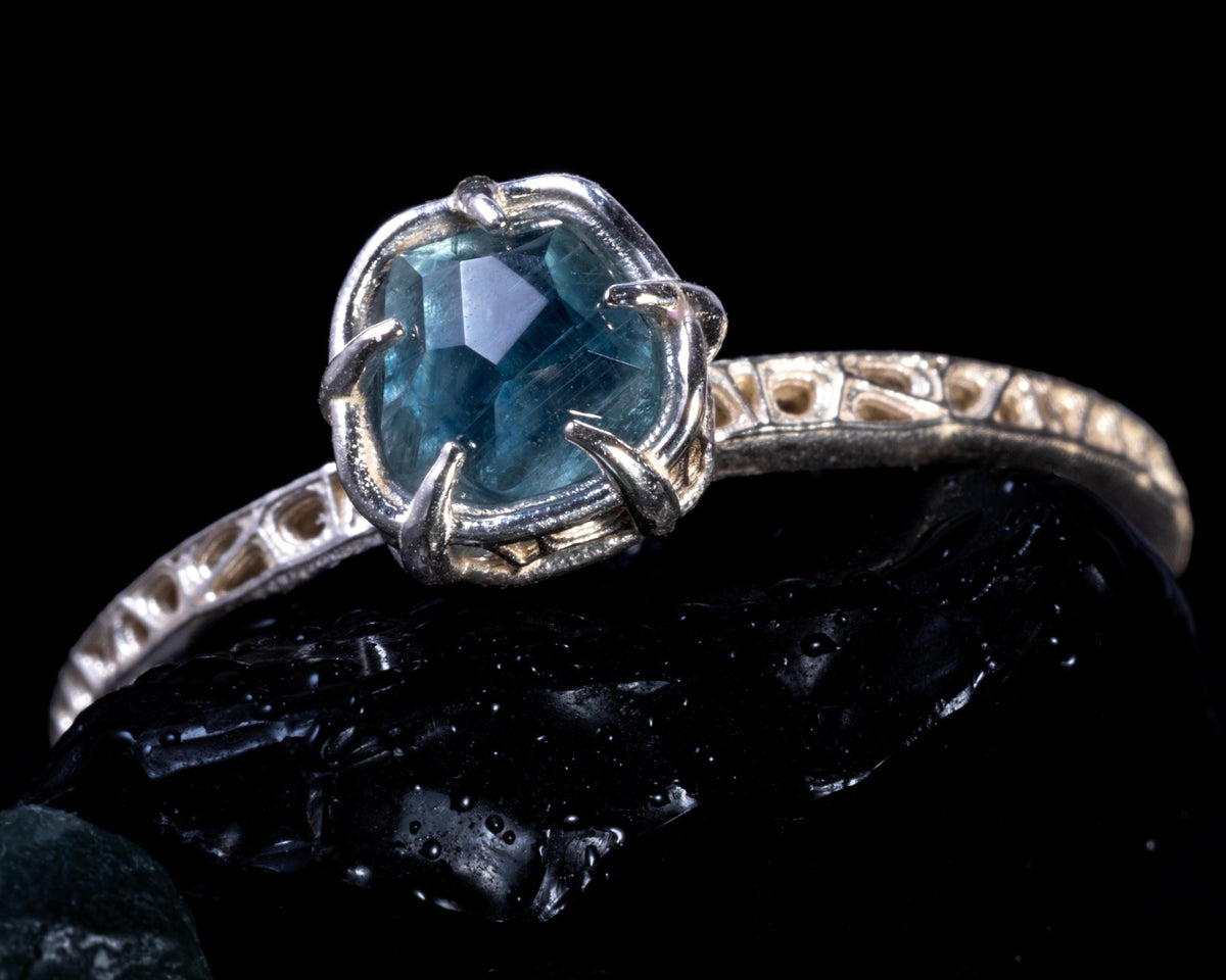 Blue Montana Sapphire Ring in Sterling Silver 