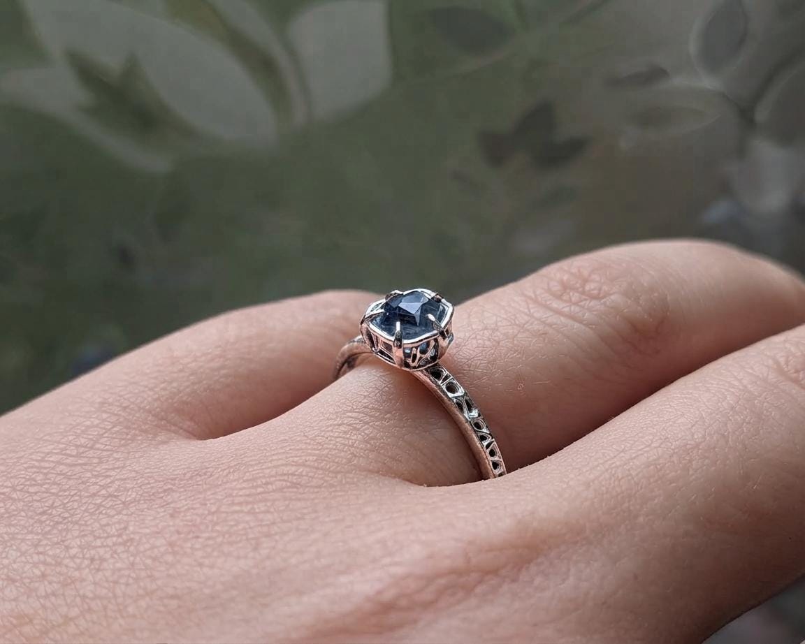 Blue Montana Sapphire Ring in Sterling Silver 