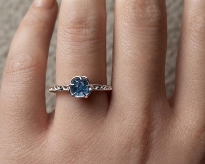 Blue Montana Sapphire Ring in Sterling Silver 