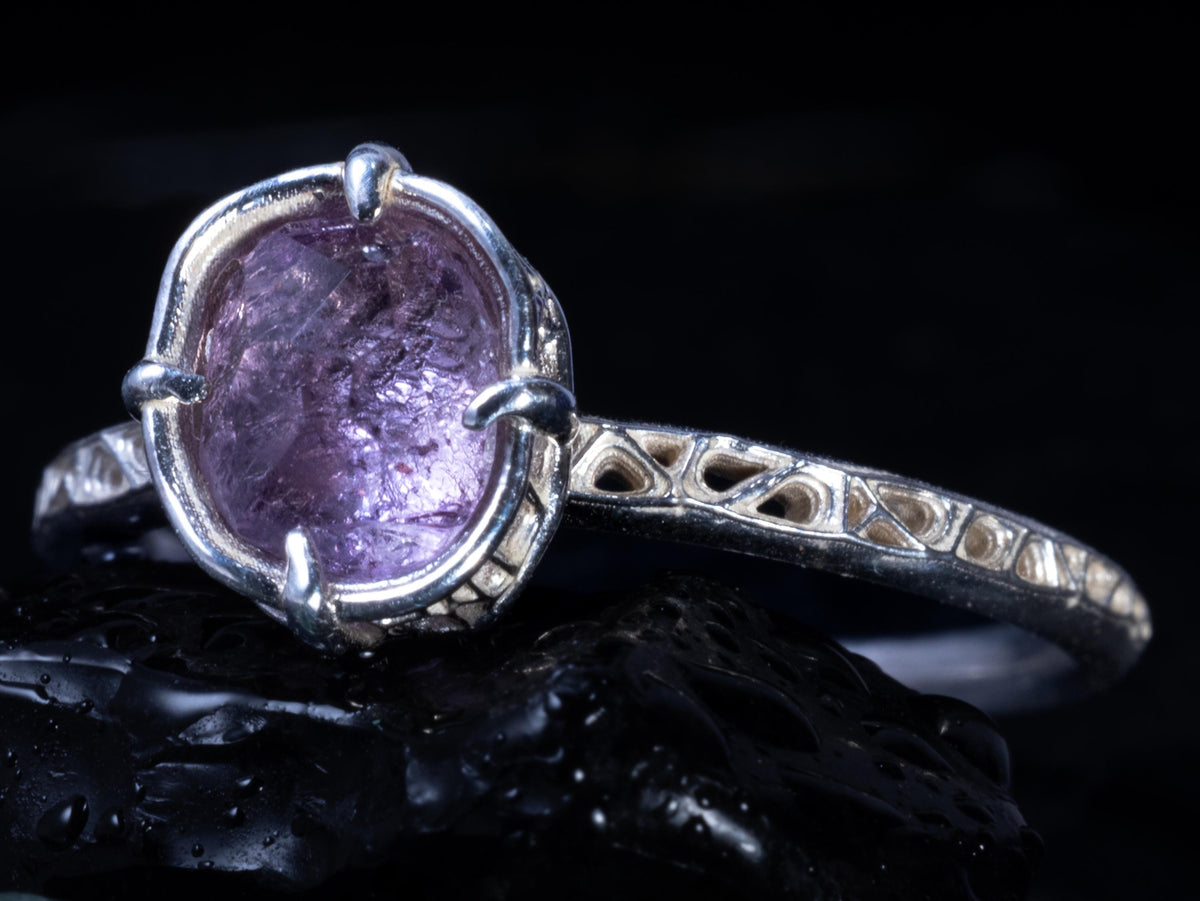 Pink Montana Sapphire Ring in Sterling Silver 