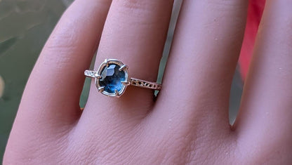 Blue Montana Sapphire Ring in Sterling Silver 