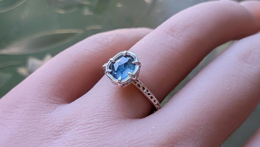 Blue Montana Sapphire Ring in Sterling Silver 