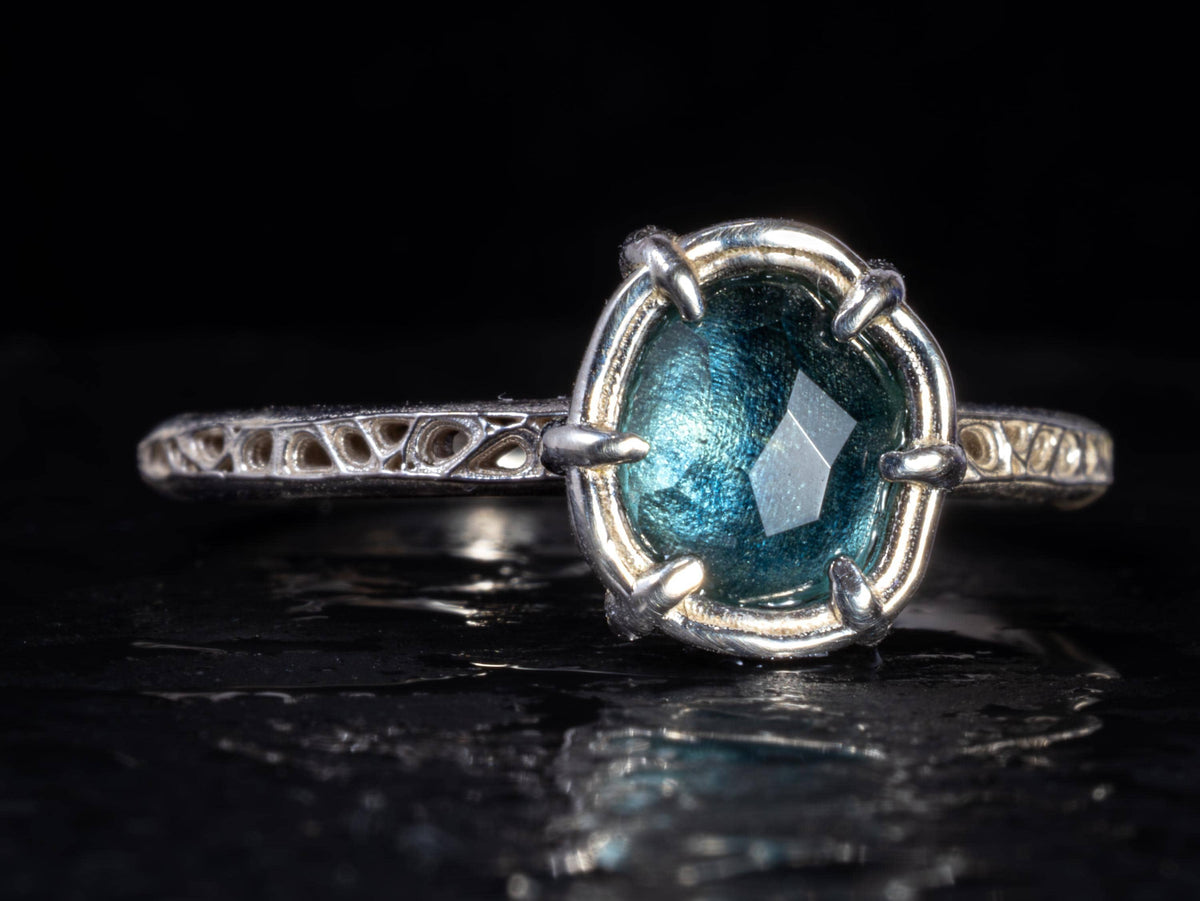 Blue Montana Sapphire Ring in Sterling Silver 