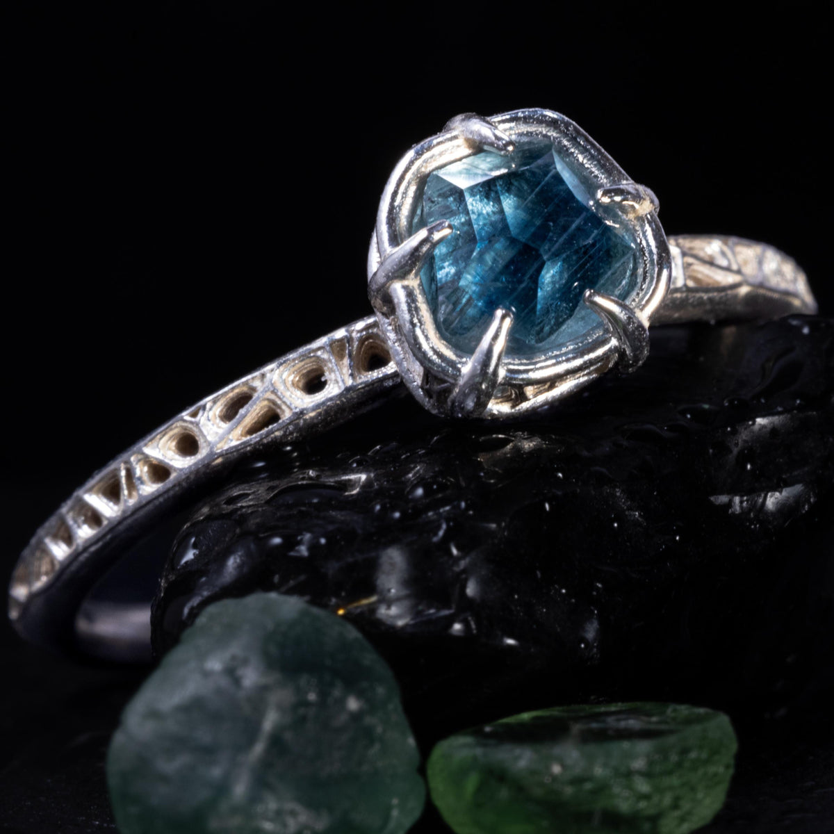 Blue Montana Sapphire Ring in Sterling Silver 