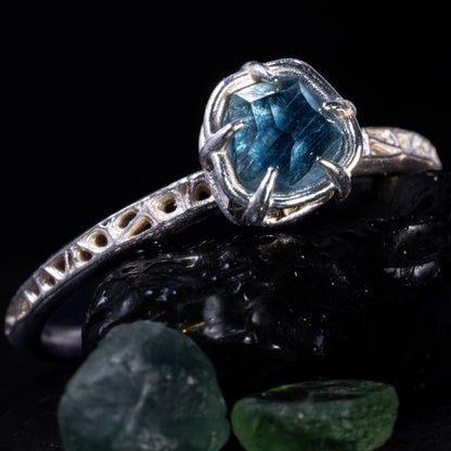 Blue Montana Sapphire Ring in Sterling Silver 
