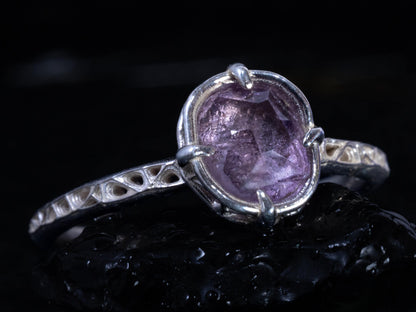 Pink Montana Sapphire Ring in Sterling Silver 