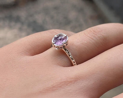Pink Montana Sapphire Ring in Sterling Silver 