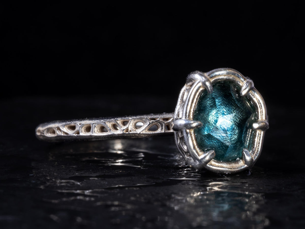 Blue Montana Sapphire Ring in Sterling Silver 