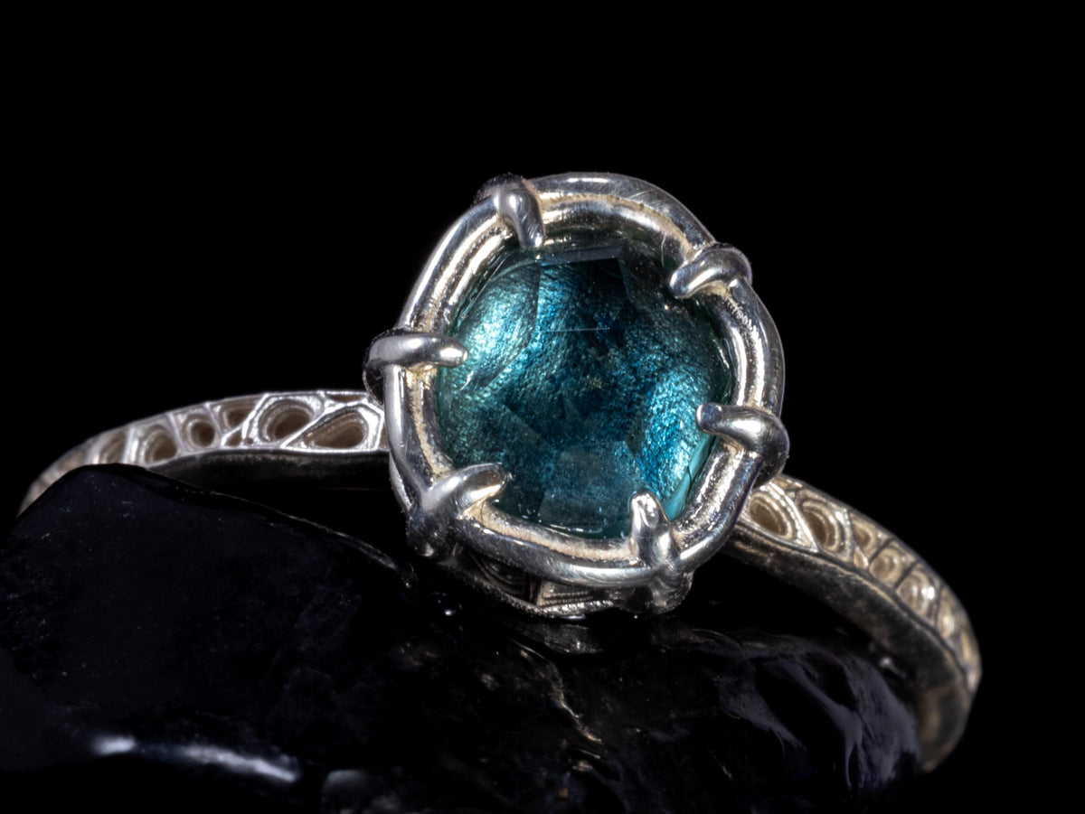 Blue Montana Sapphire Ring in Sterling Silver 