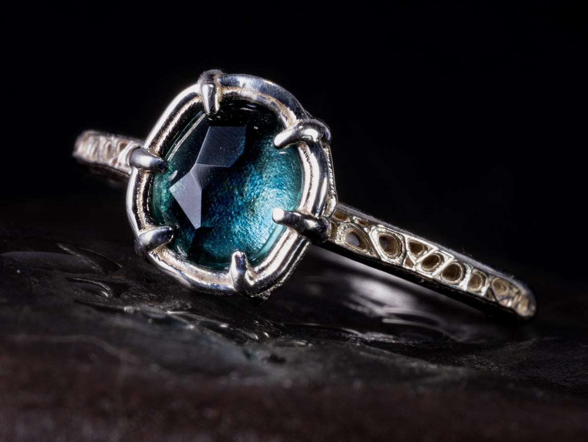 Blue Montana Sapphire Ring in Sterling Silver 