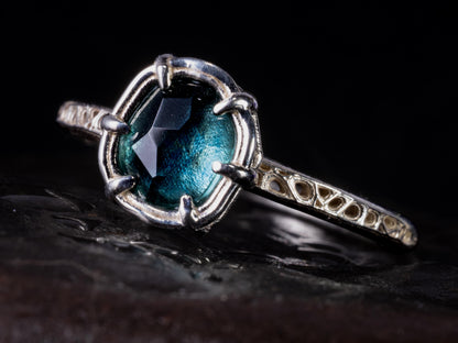 Blue Montana Sapphire Ring in Sterling Silver 