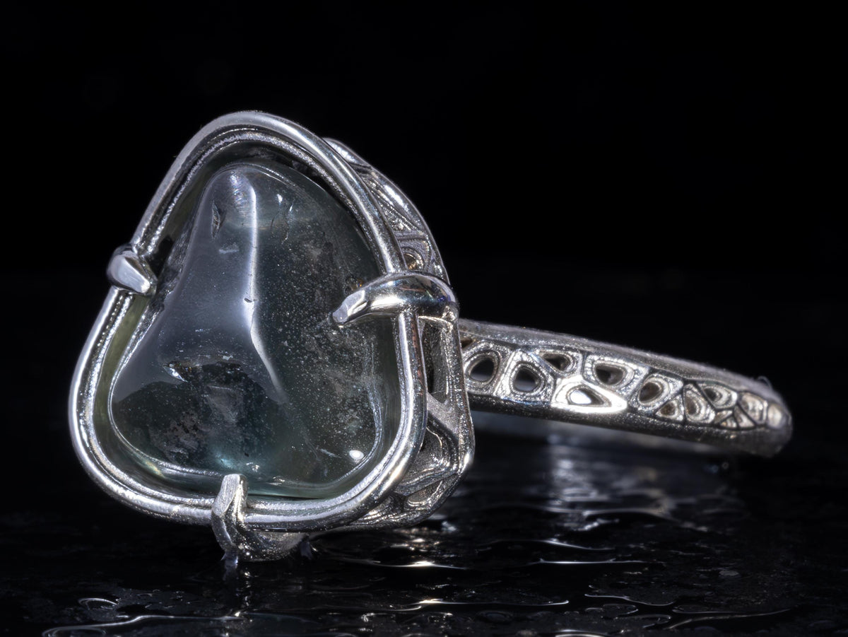 Natural Sapphire Ring Sterling Silver Organic One of a Kind Jewelry 