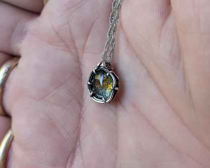 Natural Montana Sapphire Pendant Sterling Silver Hand Cut Gemstone 