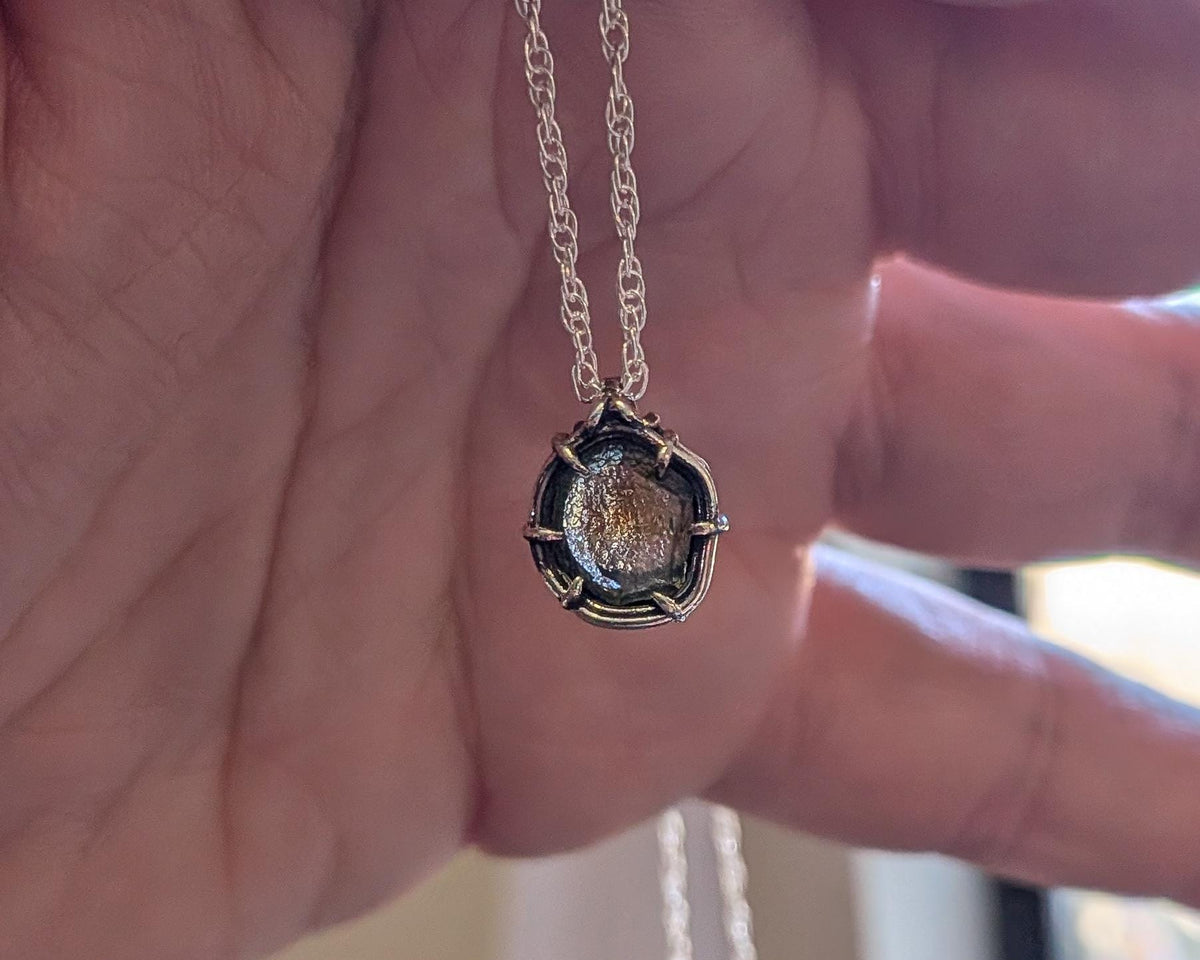 Natural Montana Sapphire Pendant Sterling Silver Hand Cut Gemstone 
