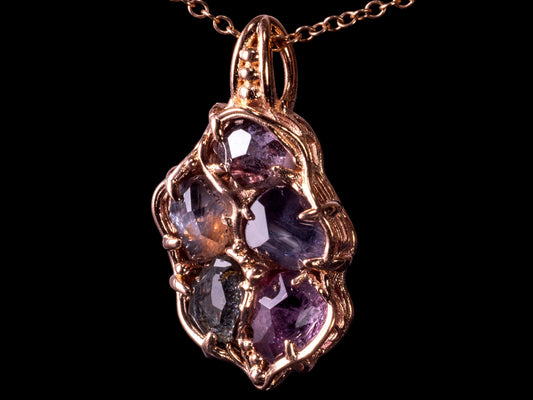 Natural Pink Montana Sapphire Pendant 14k Rose Gold | 6 Carats | One of a Kind 