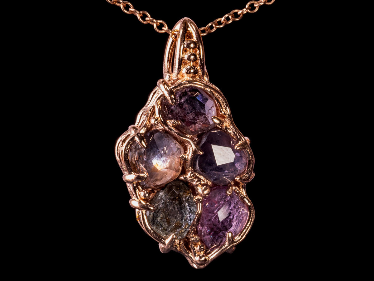 Natural Pink Montana Sapphire Pendant 14k Rose Gold | 6 Carats | One of a Kind 