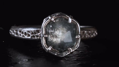 Hand Cut Montana Sapphire Ring in Sterling Silver | One of a Kind Artisan Sapphire Ring | Natural Blue Sapphire | Size 7.25