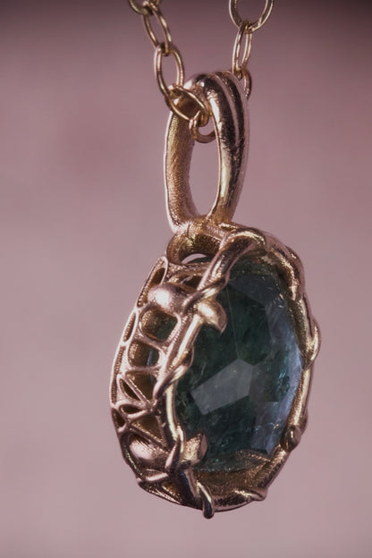 14k Yellow Gold Montana Sapphire  Pendant, Fine Jewelry, item 1032