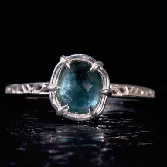 Blue Montana Sapphire Ring in Sterling Silver