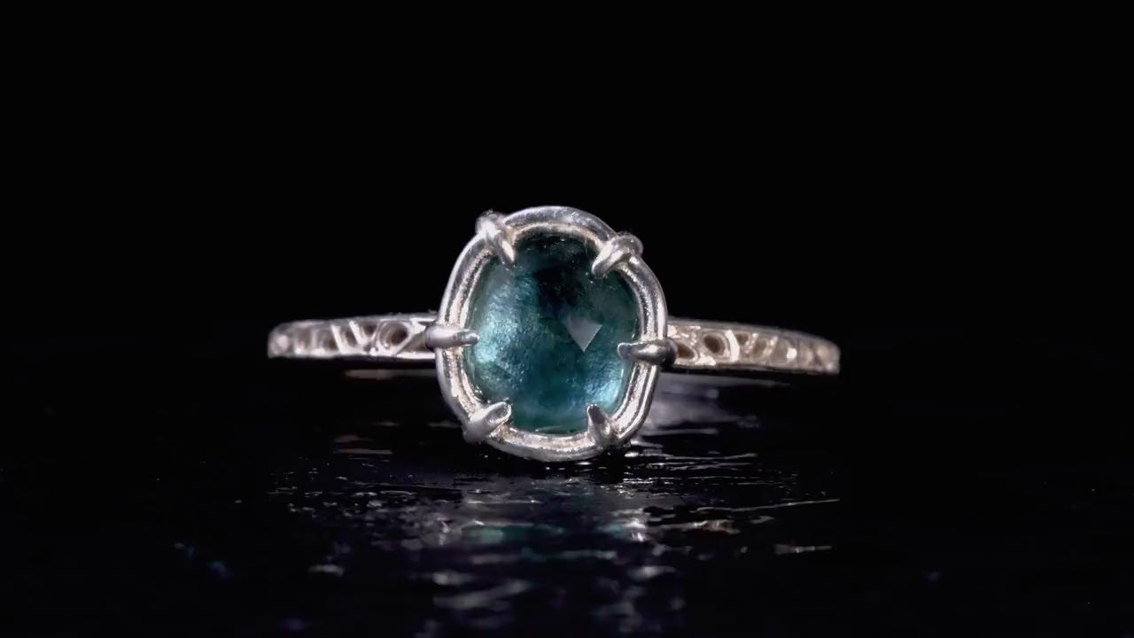 Blue Montana Sapphire Ring in Sterling Silver