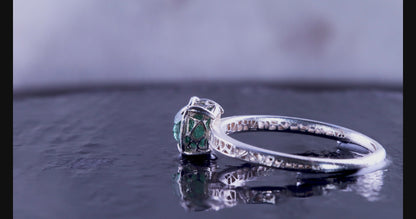 Hand Cut Montana Sapphire Solitaire Ring in Sterling Silver, item 1025