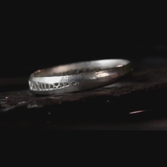 Sterling Silver Band Ring with Organic Lattice design 1031