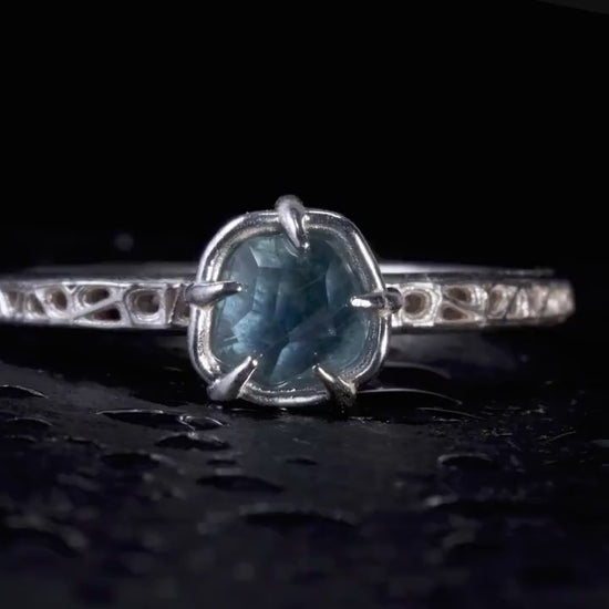 Blue Montana Sapphire Ring in Sterling Silver