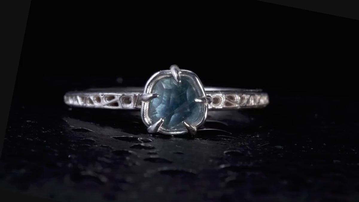 Blue Montana Sapphire Ring in Sterling Silver