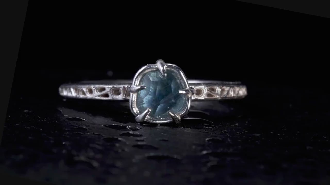 Blue Montana Sapphire Ring in Sterling Silver
