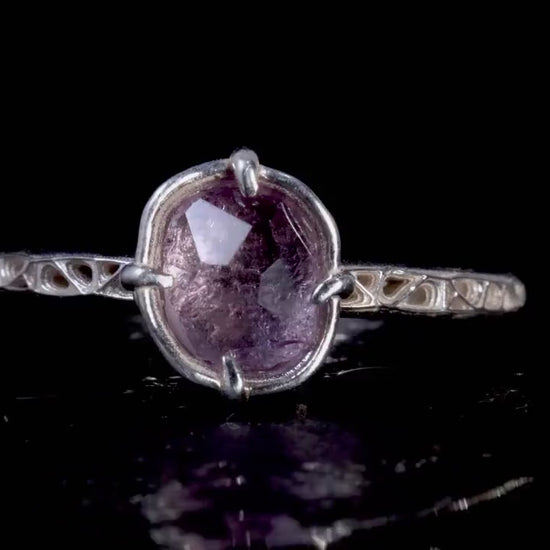 Pink Montana Sapphire Ring in Sterling Silver