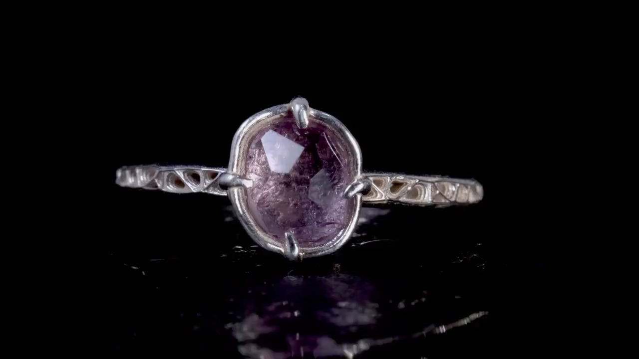 Pink Montana Sapphire Ring in Sterling Silver