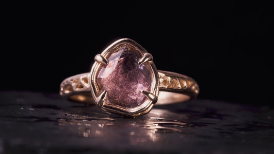Natural Lavender Spinel Ring in 14K Gold, One of a Kind Organic Gemstone Ring