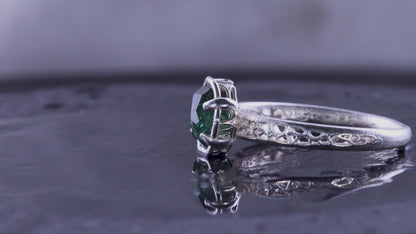 Hand Cut Montana Sapphire Solitaire Ring in Sterling Silver,  item 1020