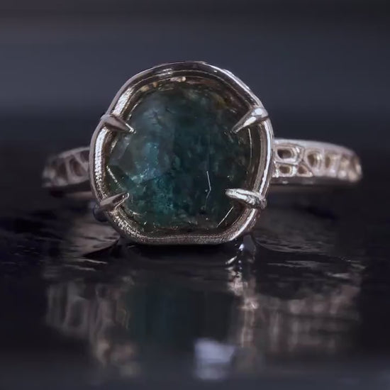 Montana Sapphire Ring in 14k White Gold, 3.14 Carat, 9mm Blue Sapphire, One of a Kind
