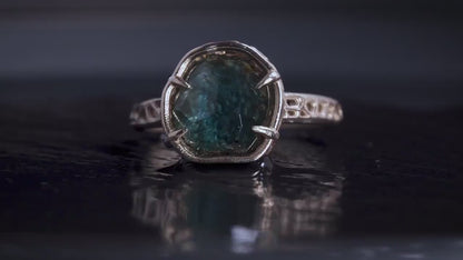 Montana Sapphire Ring in 14k White Gold, 3.14 Carat, 9mm Blue Sapphire, One of a Kind