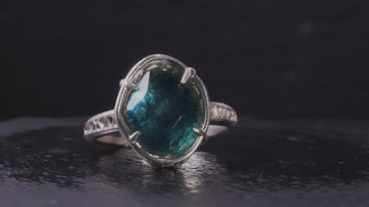 Montana Sapphire Ring Hand Cut Solitaire in Sterling Silver, item 1008