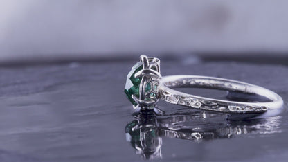 Hand Cut Montana Sapphire Solitaire Ring in Sterling Silver, item 1012