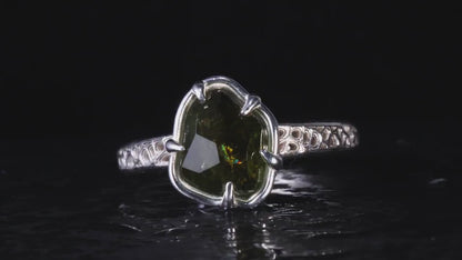 Green Tourmaline Ring in Sterling Silver