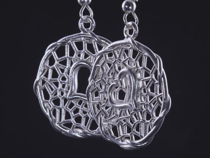 Sterling Silver Heart Lattice Earrings  item 1038