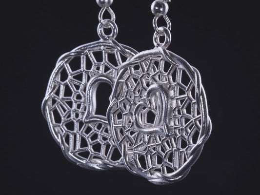 Sterling Silver Heart Lattice Earrings  item 1038
