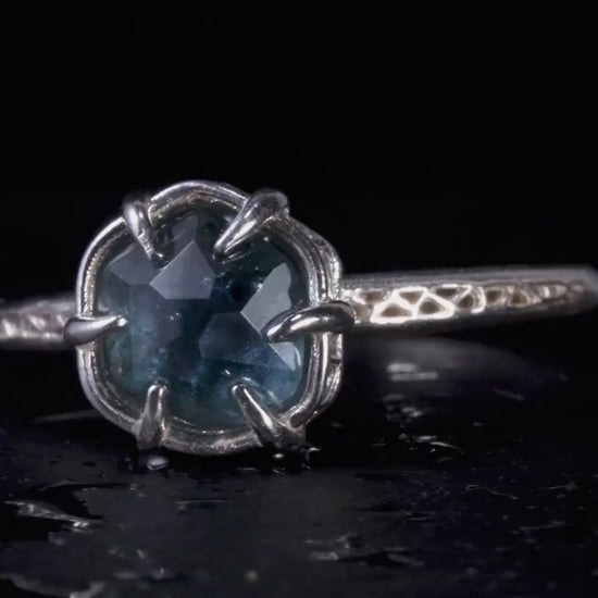 Blue Montana Sapphire Ring in Sterling Silver