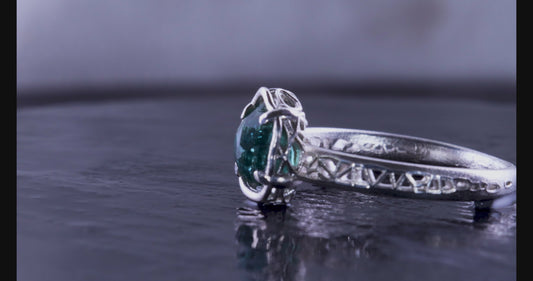 Hand Cut Montana Sapphire Solitaire Ring in Sterling Silver,  item 1015