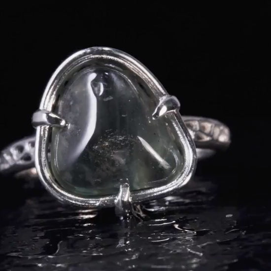 Natural Sapphire Ring Sterling Silver Organic One of a Kind Jewelry